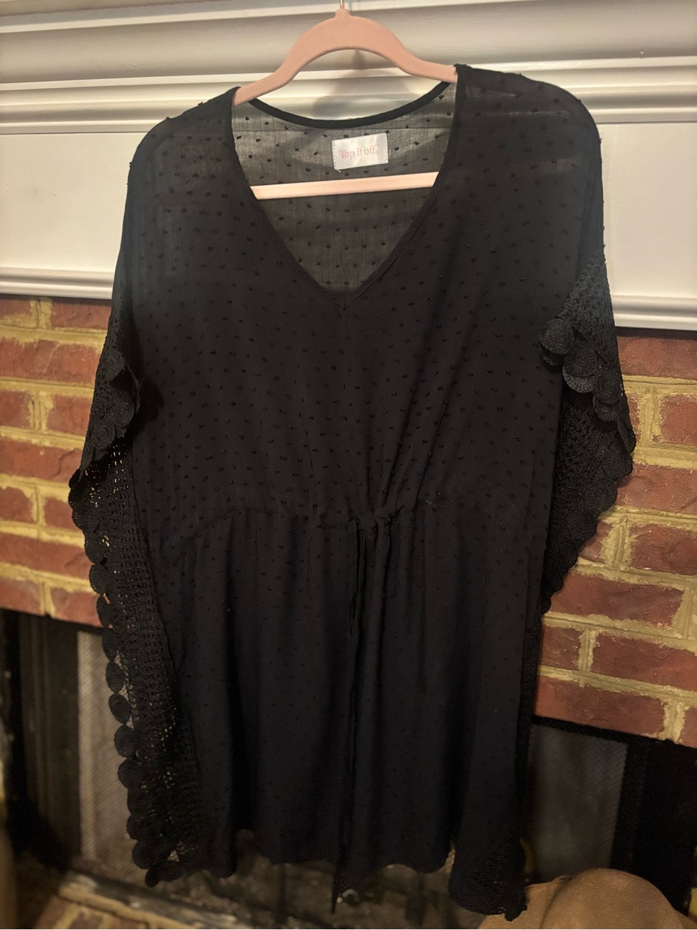 Black Textured swimsuit cover up